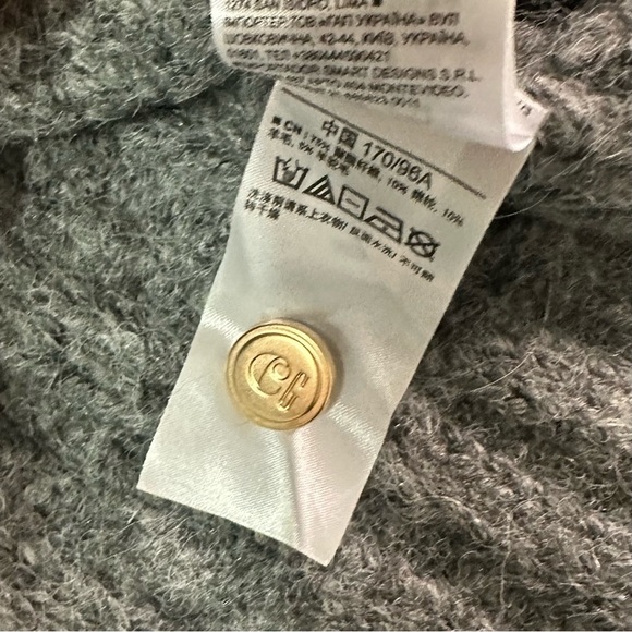 NEW Cult Gaia x Gap Cable Knit Cardigan - Grey, Size M Gold Buttons - Picture 6 of 10